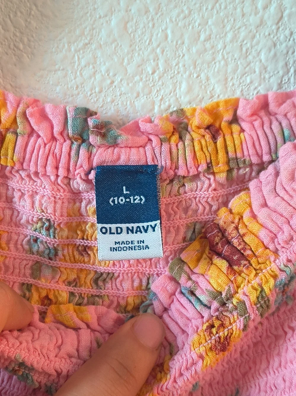 Old Navy Pink Floral Smocked Sundress with Ruffle Straps